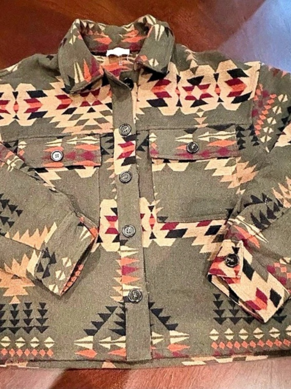 Entro Southwestern Aztec Print Button Front Jacket Size L